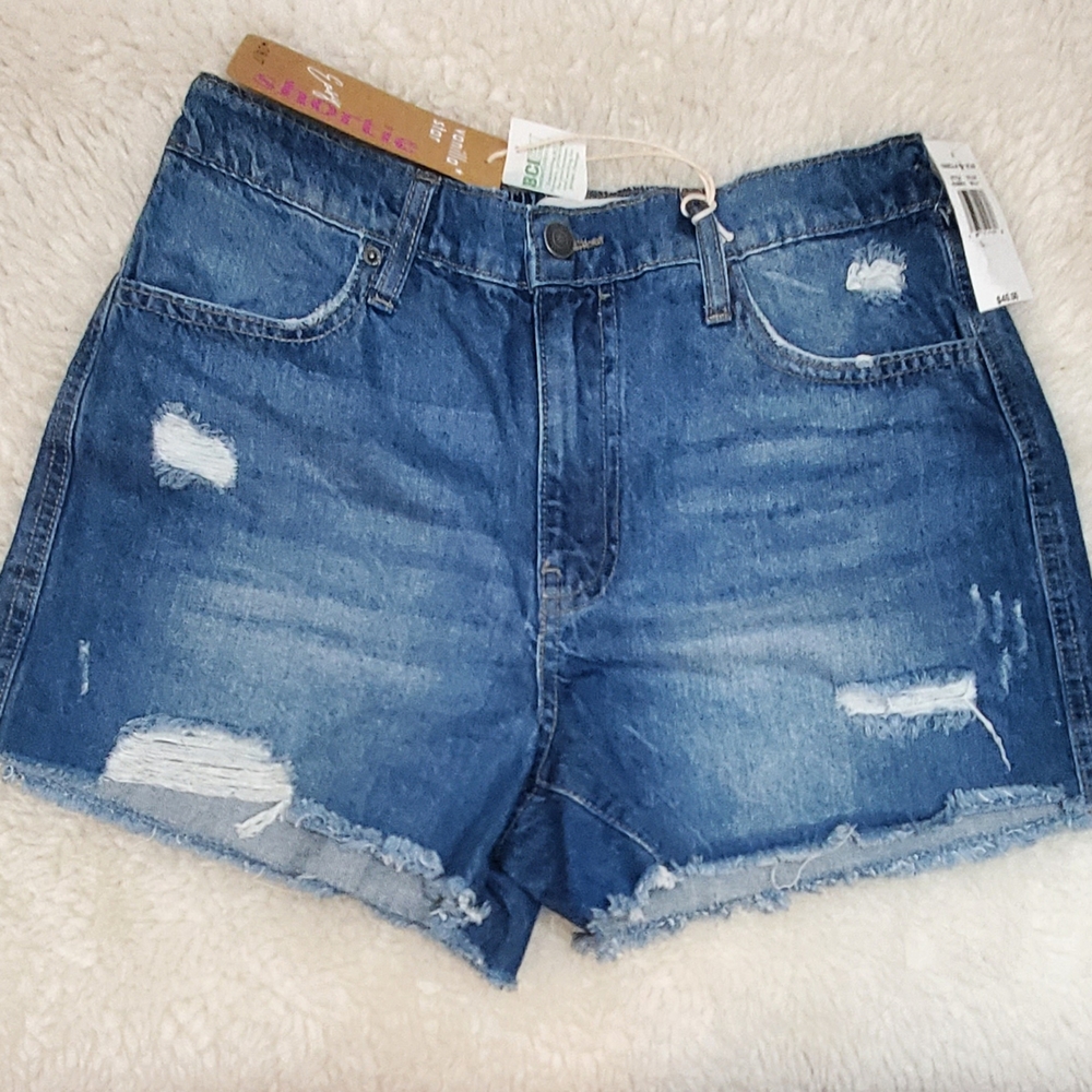 Vanilla Star Blue Distressed Jean Shorts